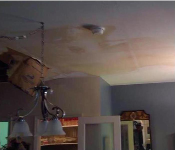 water damage present on home ceiling