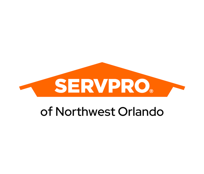 SERVPRO of Northwest Orlando logo, drawing of an orange roof