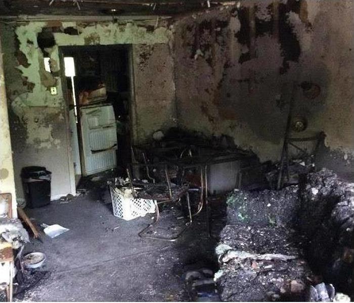 Picture of a room in a house that suffered total loss from a fire